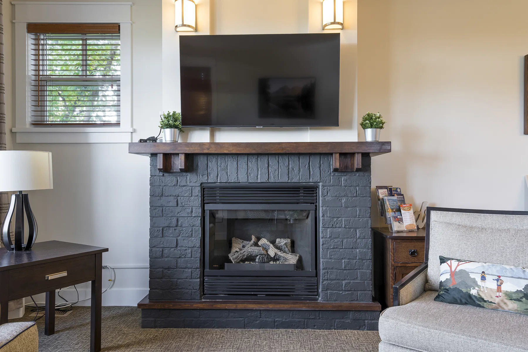 Living room fireplace