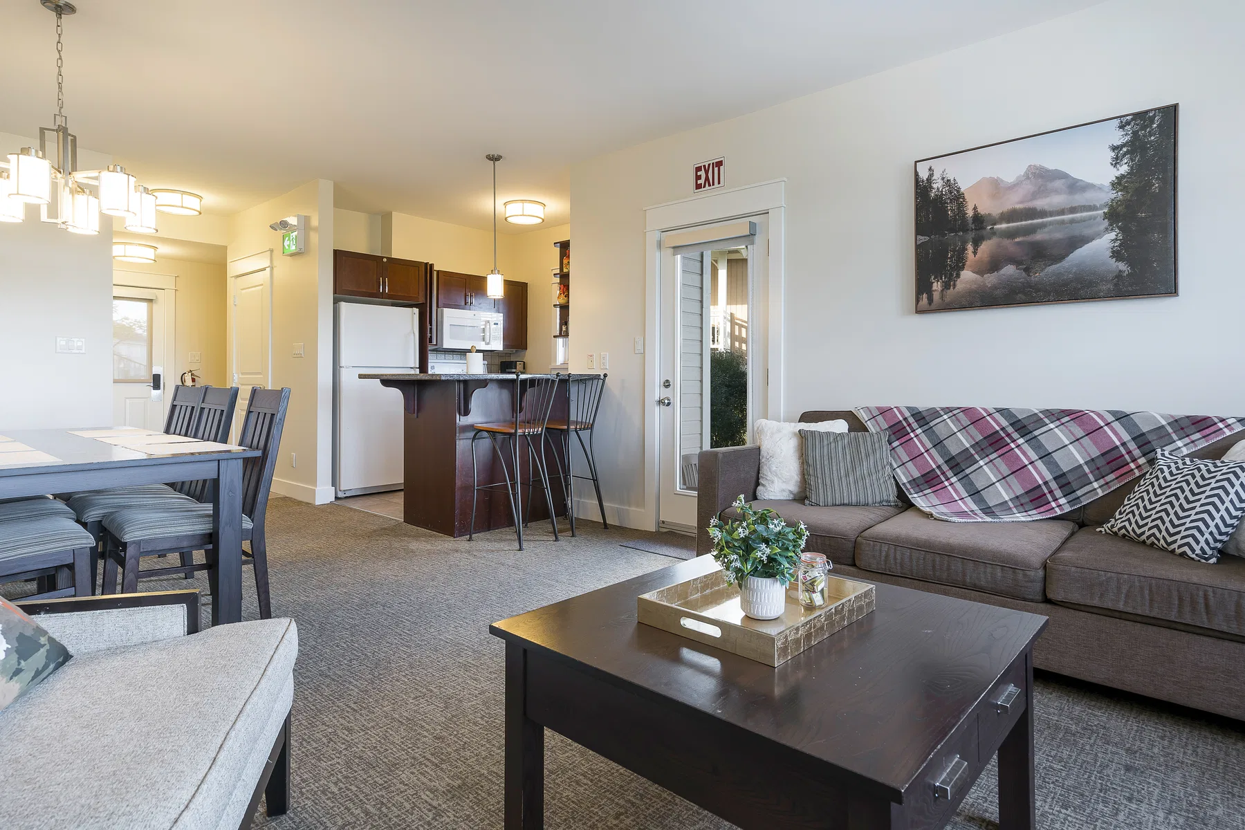 Living room and dining area