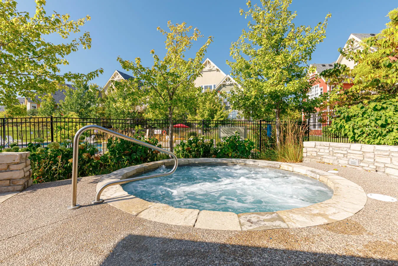 Community hot tub in summer